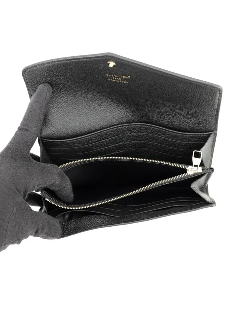 Louis Vuitton Wallet Monogram Empreinte Portefeuille Sarah Black